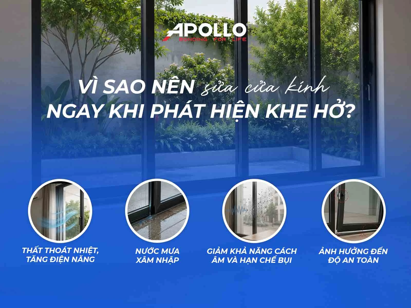 Một khe hở trên cửa kính có thể bắt đầu từ sự xuống cấp của gioăng hoặc đường keo, nhưng nếu kéo dài sẽ ảnh hưởng trực tiếp đến hiệu quả sử dụng của hệ cửa
